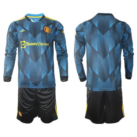 Fußballtrikots Manchester United Kinder Ausweich Trikotsatz 2021-2022 Langarm